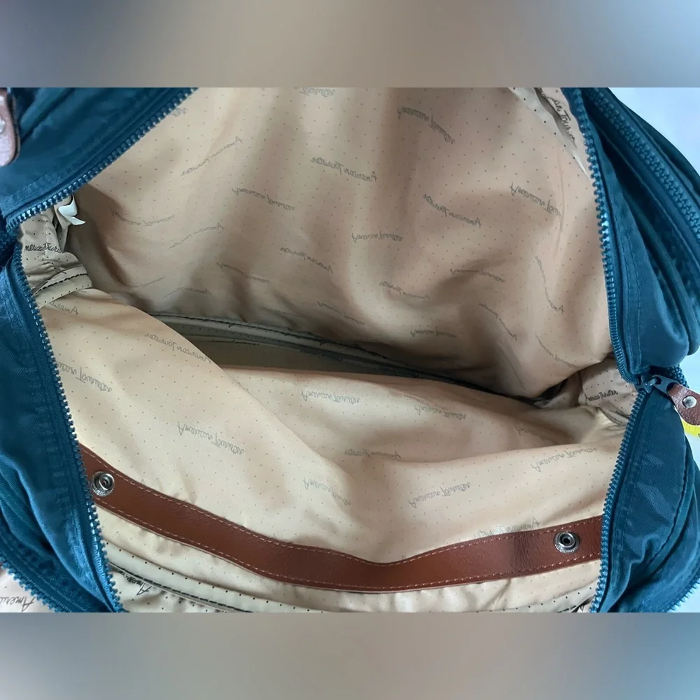Vintage AMERICAN TOURISTER Travel Bag Cross body Briefcase aqua blue